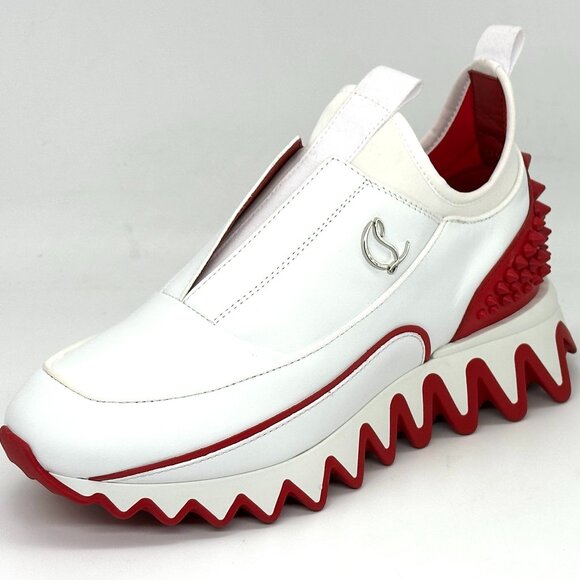 Christian Louboutin SHARKYLOUB SB Spikes Donna Leather Sneakers Shoes - Picture 6 of 14